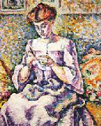 Lucie Cousturier Woman Crocheting Germany oil painting artist